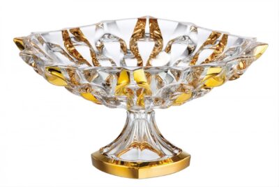 Kristallschale auf dem Bein Samboa Gold 35 cm