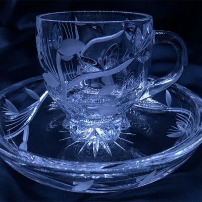 Krištálová brúsená šálka na kávu alebo čaj 150 ml