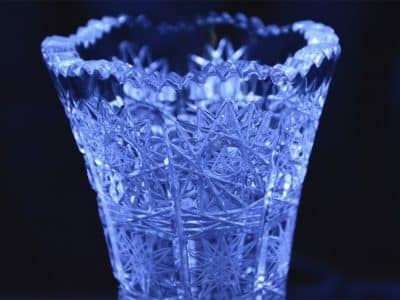 Krištáľová brúsená váza 25 cm