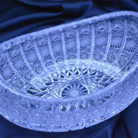 Geschliffene Kristallschale 26 cm