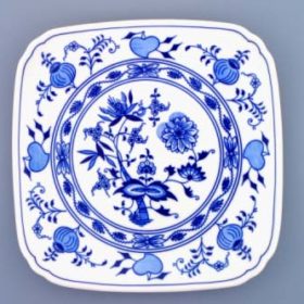 Zwiebel - Quadratischer Teller 21 cm - Original Zwiebelporzellan, 1. Wahl