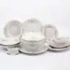 Lunchset für 6 Personen Berna Roségold gestreift