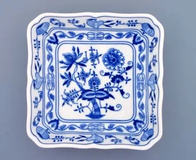 Zwiebelmuster - Salatschüssel 4-eckig 24 cm - Original Zwiebelmuster Porzellan 1. Wahl
