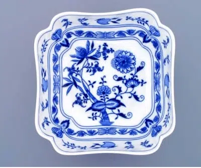 Zwiebelmusterschale - 4-seitige Salatschüssel 24 cm hoch - Original Zwiebelmuster, 1. Wahl