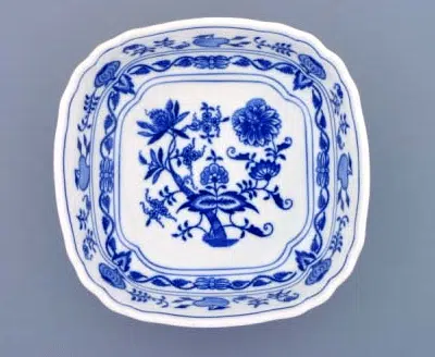Zwiebelmuster - Salatschüssel 4-eckig 19 cm - Original Zwiebelmuster Porzellan 1. Wahl