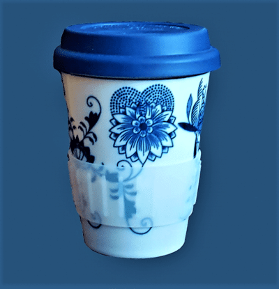 Zwiebelmuster - TO GO Kaffeetasse - Original Zwiebelmuster 1. Wahl