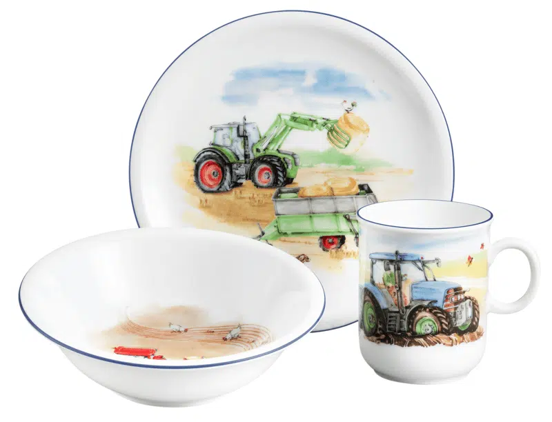 Kinderporzellan 3-teiliges Set TRAKTOR