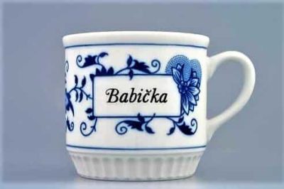 Zwiebelmuster - Tasse mit der Aufschrift Oma - Original Zwiebelmuster 1. Wahl