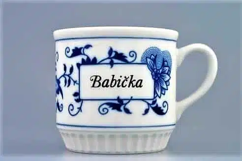 Zwiebelmuster - Tasse mit der Aufschrift Oma - Original Zwiebelmuster 1. Wahl