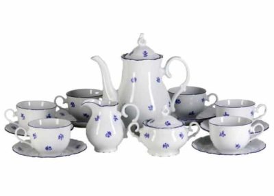 Kaffeeservice für 6 Personen Ophelis blaue Blume