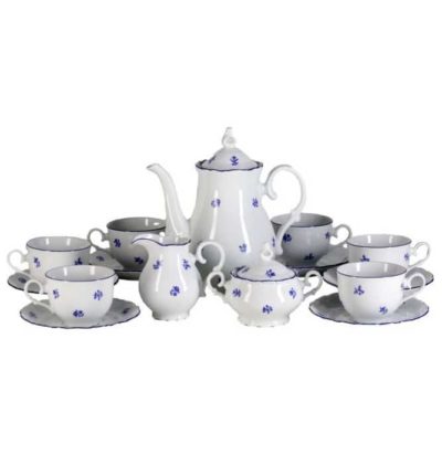 Kaffeeservice für 6 Personen Ophelis blaue Blume – Bild 3