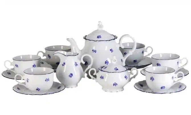 Teeservice für 6 Personen Ophelis blaue Blume