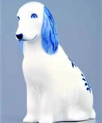 Zwiebelmuster - Sitzender Hund 10 cm - Original Zwiebelmuster 1. Wahl