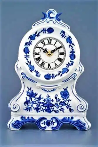 Zwiebelmuster - Kaminuhr ohne Rosen 28 cm - Original Zwiebelmuster 1. Wahl