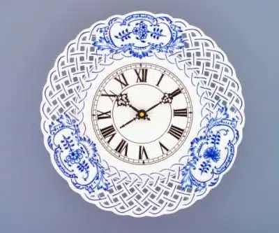 Zwiebelmuster - Durchbrochene Uhr 27 cm - Original Zwiebelmuster-Porzellan, 1. Wahl