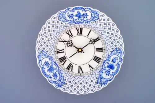 Zwiebelmuster - Durchbrochene Uhr 24 cm - Original Zwiebelmuster-Porzellan, 1. Wahl