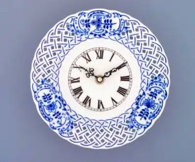 Zwiebelmuster - Durchbrochene Uhr 18 cm - Original Zwiebelmuster-Porzellan, 1. Wahl