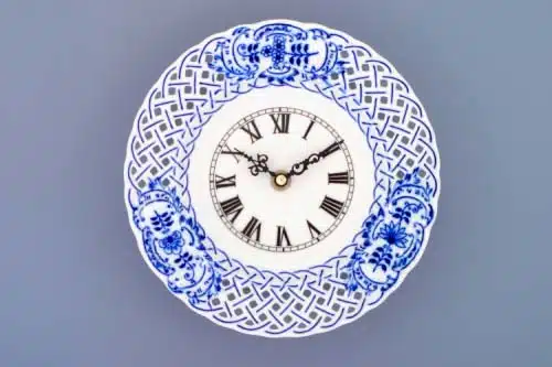 Zwiebelmuster - Durchbrochene Uhr 18 cm - Original Zwiebelmuster-Porzellan, 1. Wahl