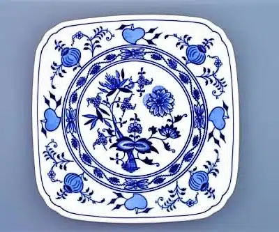 Zwiebelmuster - Quadratischer Teller 29 cm - Original Zwiebelmuster, 1. Wahl