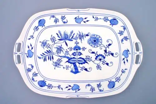 Zwiebelmuster - Tablett 4-eckig 48 x 33 cm - Original Zwiebelmuster 1. Wahl