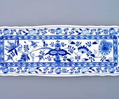 Zwiebelmuster - Tablett 4-eckig 45×16 cm - Original Zwiebelmuster I. Qualität