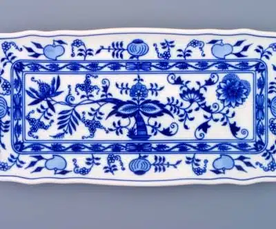Zwiebelmuster - Tablett 4-eckig 33×16 cm - Original Zwiebelmuster 1. Wahl