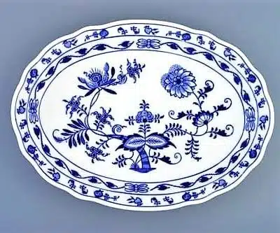 Zwiebelmuster - Ovaler Teller 35 cm - Original Zwiebelmuster, 1. Wahl