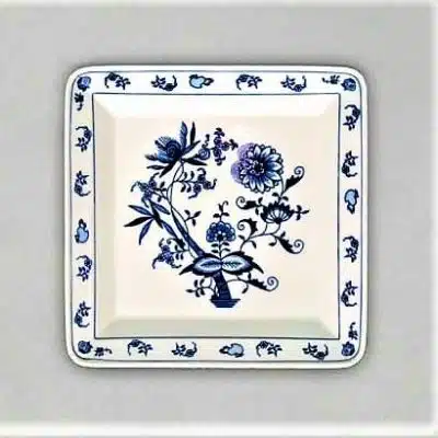 Zwiebelmuster - Flacher 4-seitiger Teller 27 cm - Original Zwiebelmuster, 1. Wahl