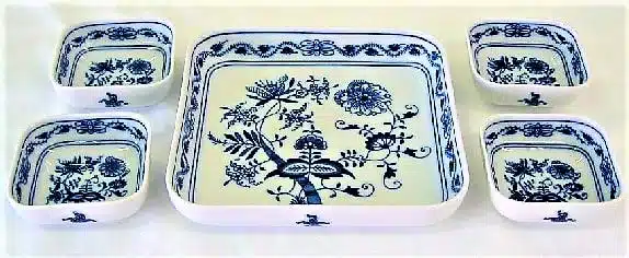 Zwiebelmuster - Set aus quadratischen Schalen - Original Zwiebelmuster 1. Wahl