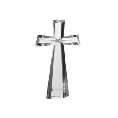 Religiöse Kristallstatuette Kreuz 19 cm