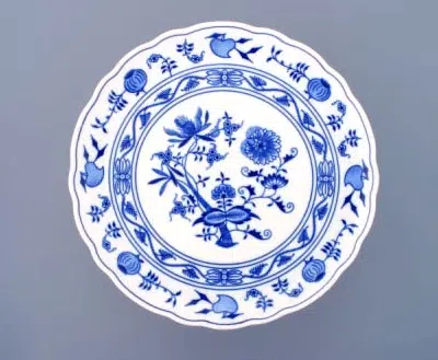 Zwiebelmuster - Kuchenteller auf Bein 31 cm - Original Zwiebelmuster 1. Wahl