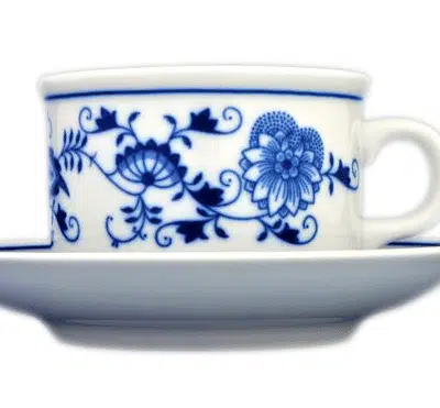 Zwiebelmuster - Tasse 0,23 l + Untertasse 15,2 cm - Original Zwiebelmuster, erste Qualität
