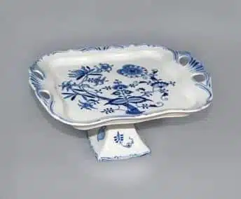Zwiebelmuster - Aigar-Tablett 30 x 25 cm auf einem Bein - Original Zwiebelmuster, 1. Wahl