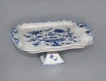 Zwiebelmuster - Aigar-Tablett 34 x 29 cm auf einem Bein - Original Zwiebelmuster, 1. Wahl