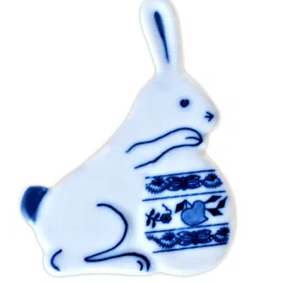 Zwiebelmuster - Magnet - Hase mit Ei - Original Zwiebelmuster 1. Wahl