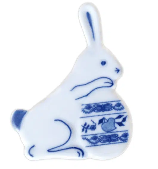 Zwiebelmuster - Magnet - Hase mit Ei - Original Zwiebelmuster 1. Wahl – Bild 2