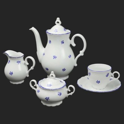 Kaffeeservice für 6 Personen Ophelis blaue Blume – Bild 2