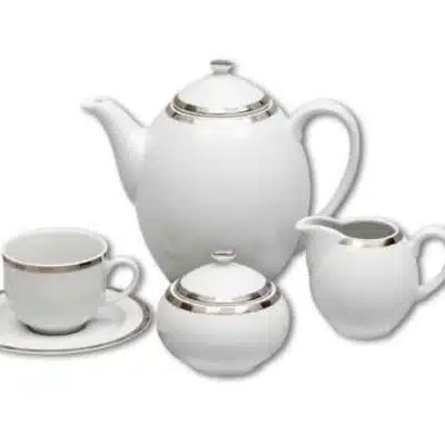 Kaffeeservice für 6 Personen Opalnea Platinrand
