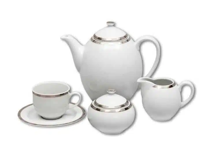 Kaffeeservice für 6 Personen Opalnea Platinrand