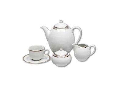 Kaffeeservice für 6 Personen Opalnea Platinrand – Bild 2
