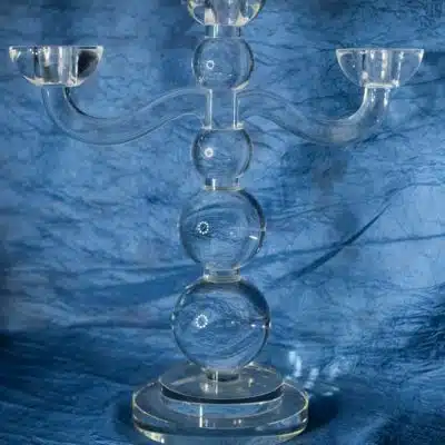 Kerzenhalter aus geschliffenem Kristall, 35 cm