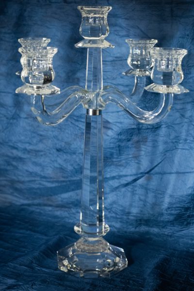 Kerzenhalter aus geschliffenem Kristall, 45 cm