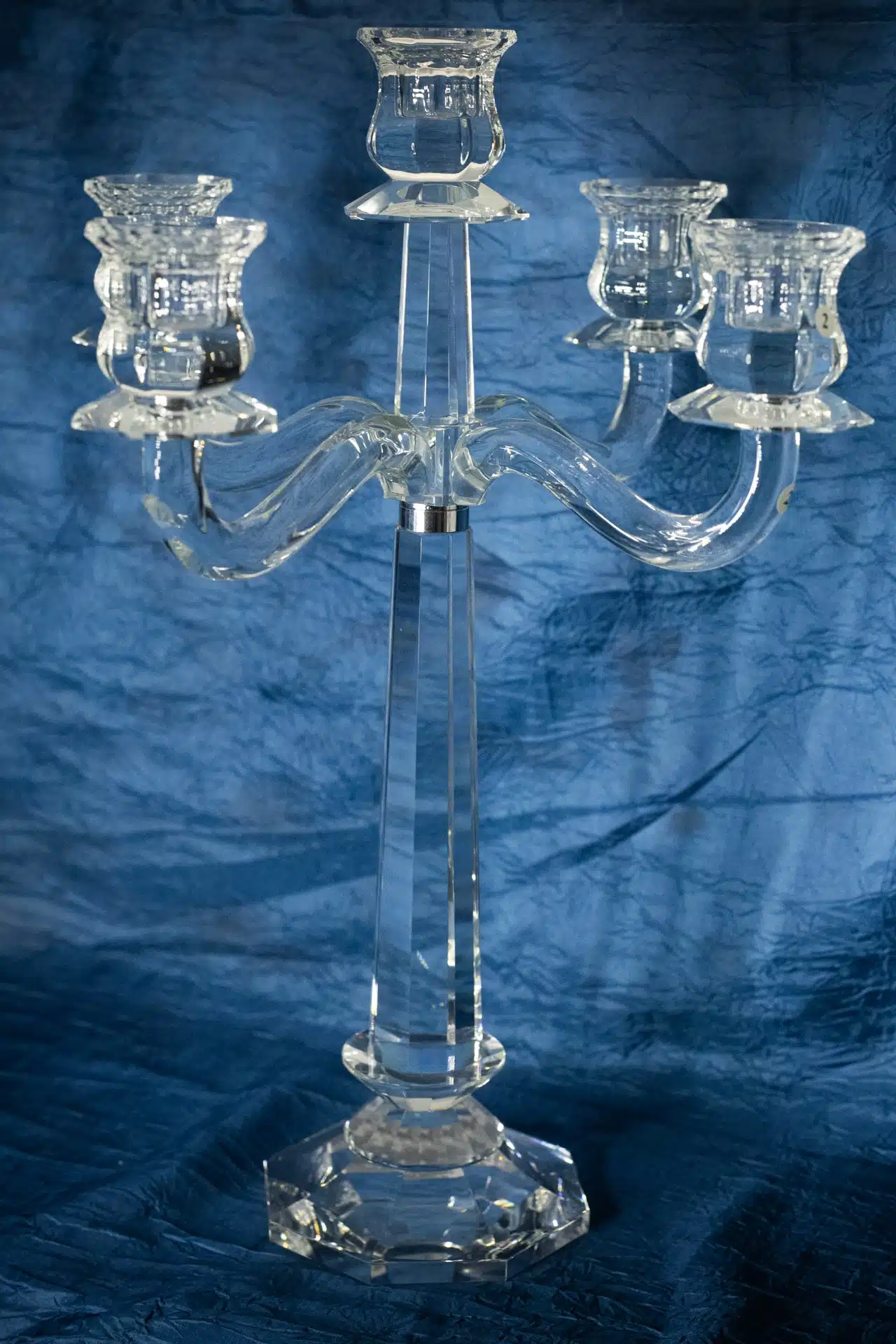 Kerzenhalter aus geschliffenem Kristall, 45 cm