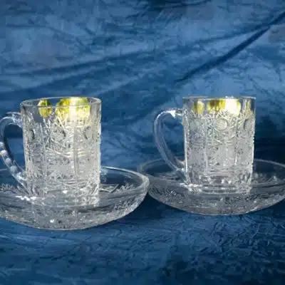 Kristallgeschliffene Kaffeetassen 75 ml, 2er-Set