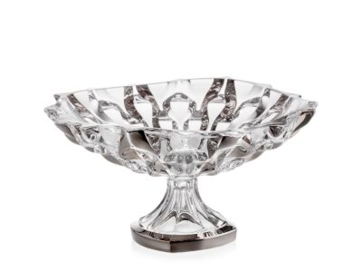 Kristallschale auf Bein Samboa Platin 35 cm