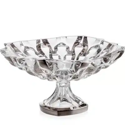 Kristallschale auf Bein Samboa Platin 35 cm