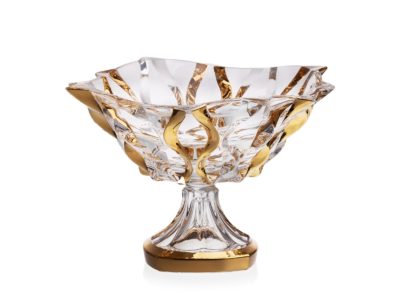 Kristallschale auf dem Bein Samboa Gold 30,5 cm