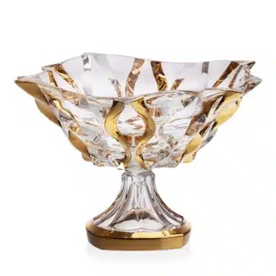 Kristallschale auf dem Bein Samboa Gold 30,5 cm
