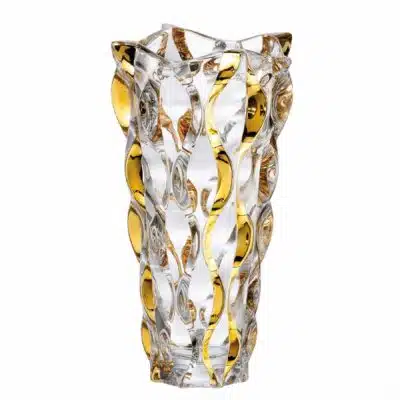 Kristallvase Samboa gold 30,5 cm