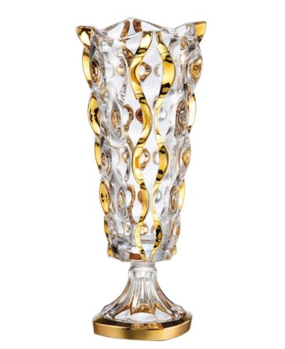 Kristallvase Samboa gold 40,5 cm